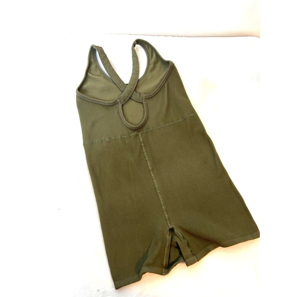 Free People FP Movement Free Style Biketard Shortsie Dark Olive Size M/L - Picture 5 of 6
